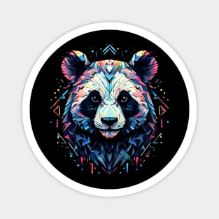 A Blue, Pink, White And Black Panda Magnet